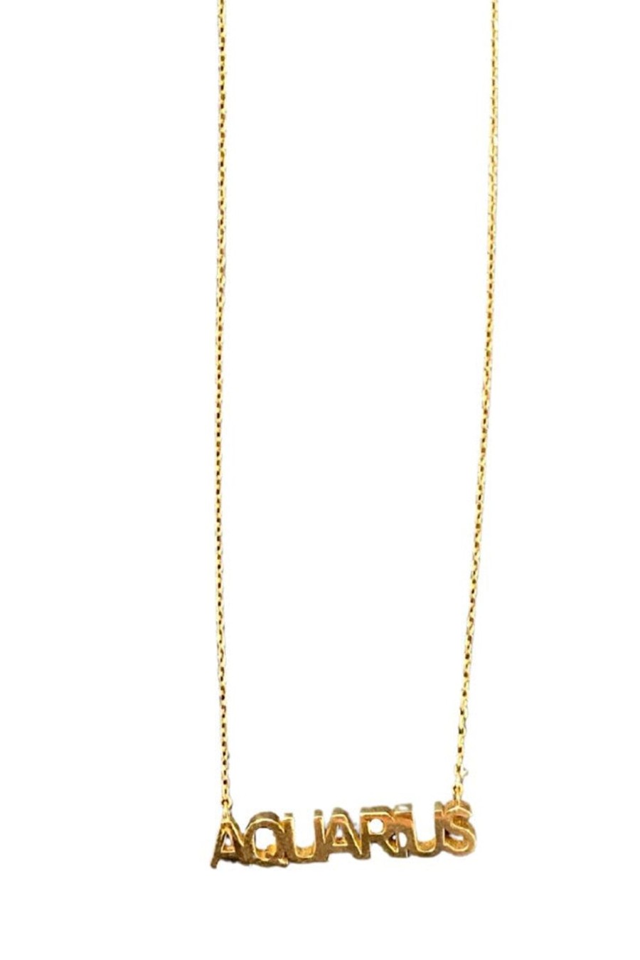 Accessories Jewellery Necklaces | Gold Aquarius Horoscope Necklace