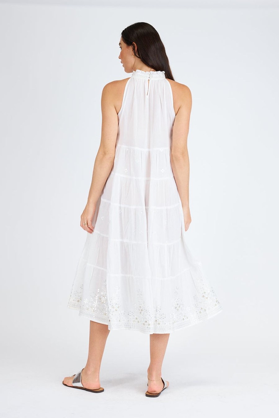 Dresses Lulasoul | Lulasoul Madden Tiered Halter White