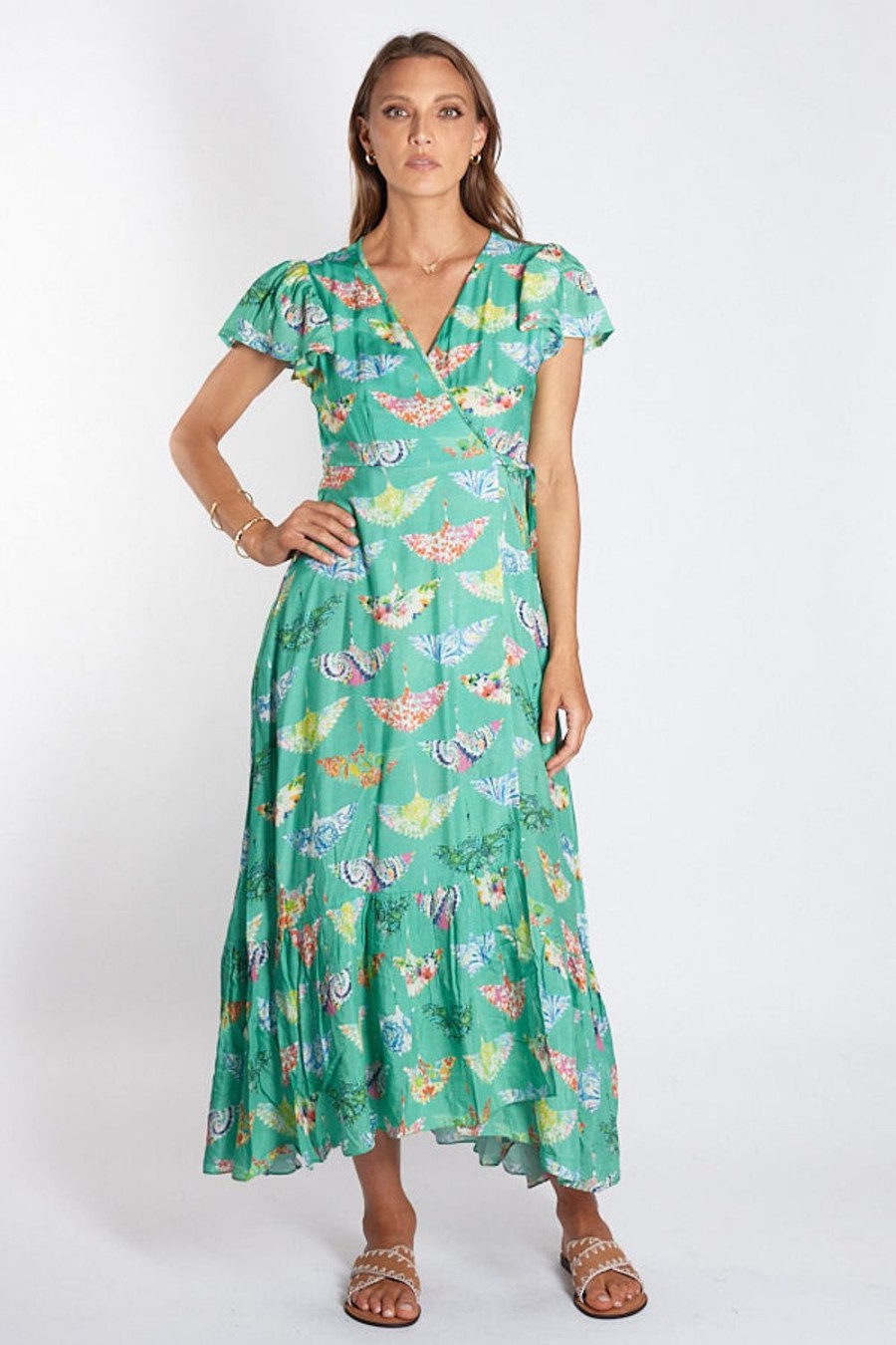 Dresses Rubyyaya | Rubyyaya Birds Of Surfers Wrap Green