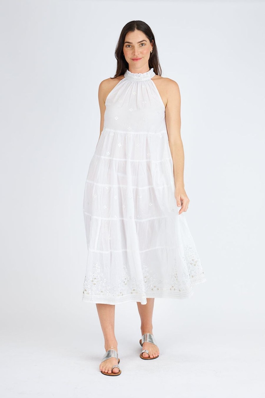 Dresses Lulasoul | Lulasoul Madden Tiered Halter White