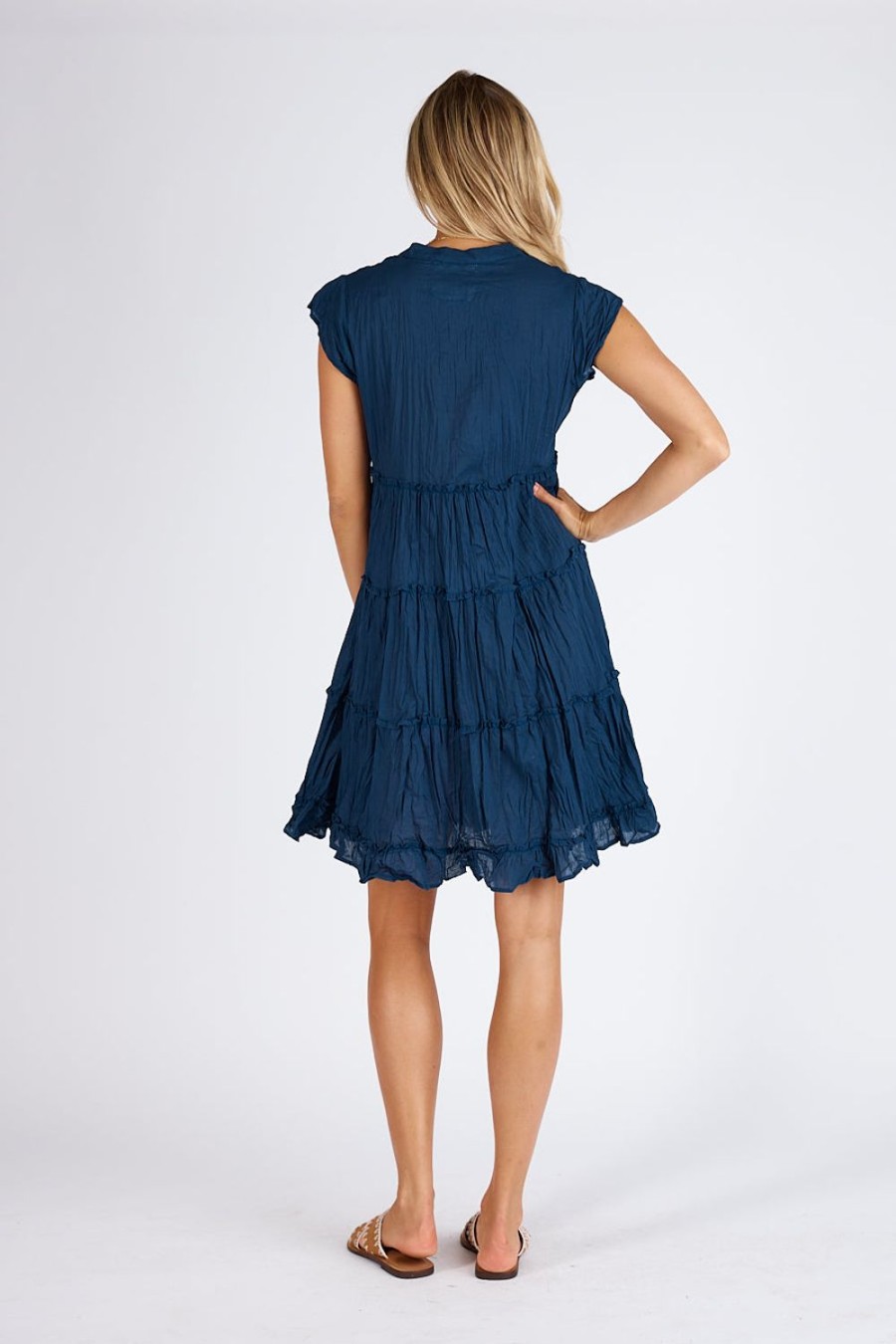 Dresses Lulalife | Lulalife Salem Tier Dress Navy