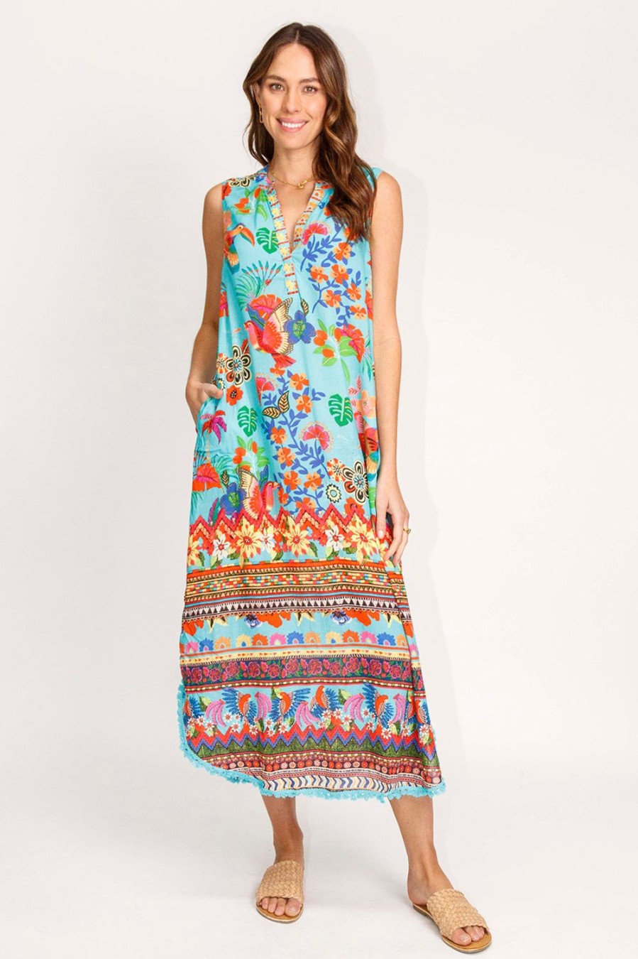 Dresses Lulasoul | Lulasoul Amazon Sleeveless Maxi Aqua