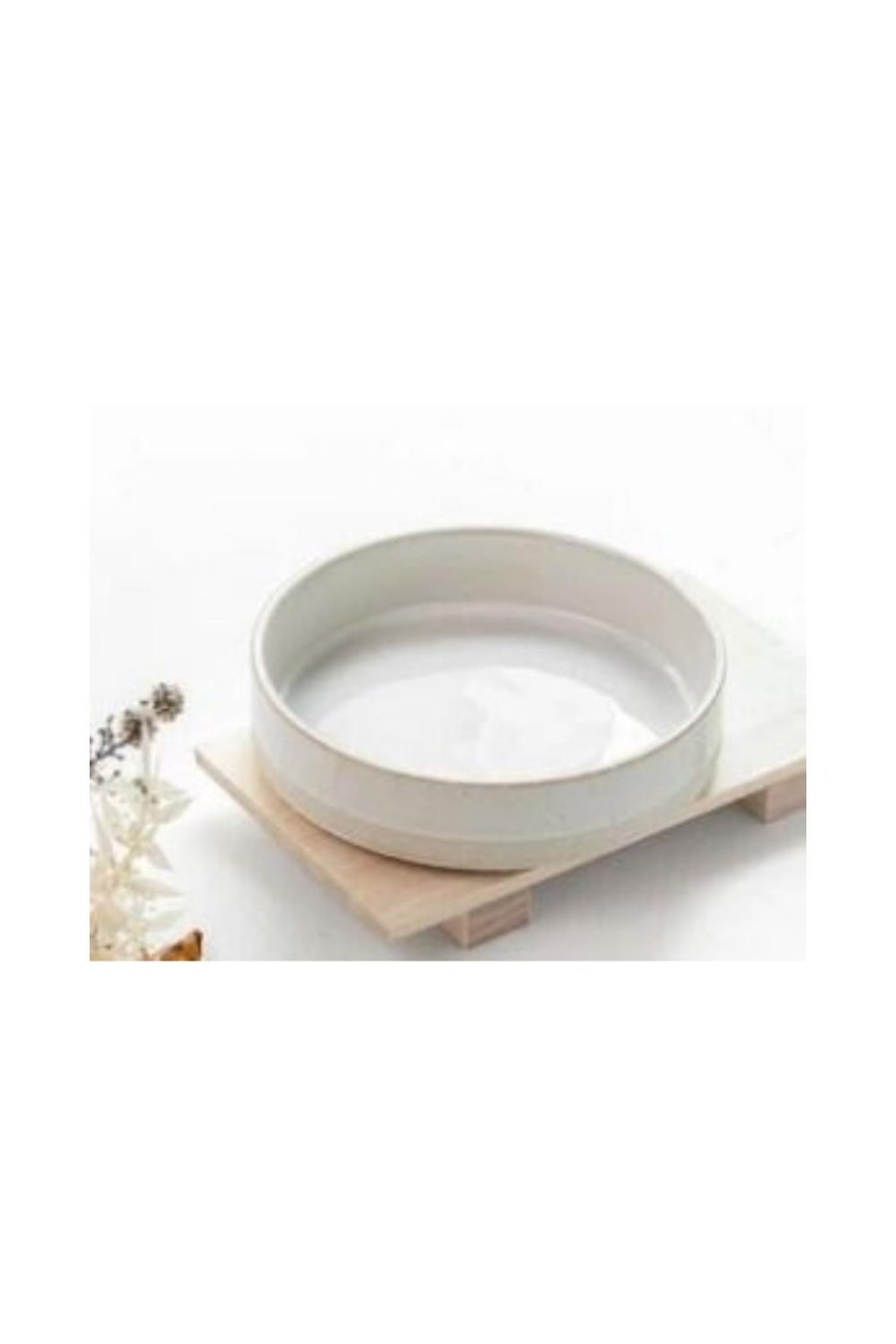 Wellness + Beauty Kabana | White Stoneware Dog Food Bowl