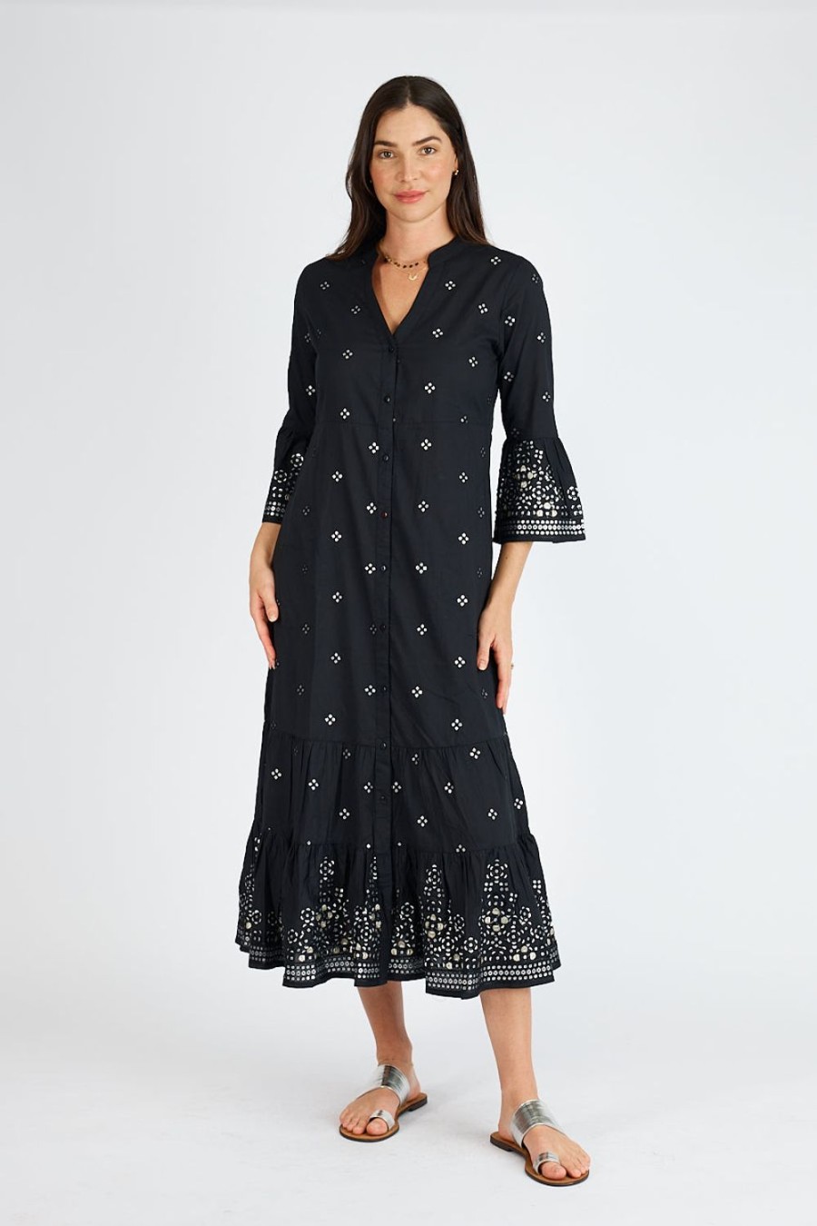 Dresses Lulasoul | Lulasoul Madden Buttoned Midi Black