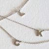 Accessories Kabana Necklaces | Initial Letter Necklace Silver