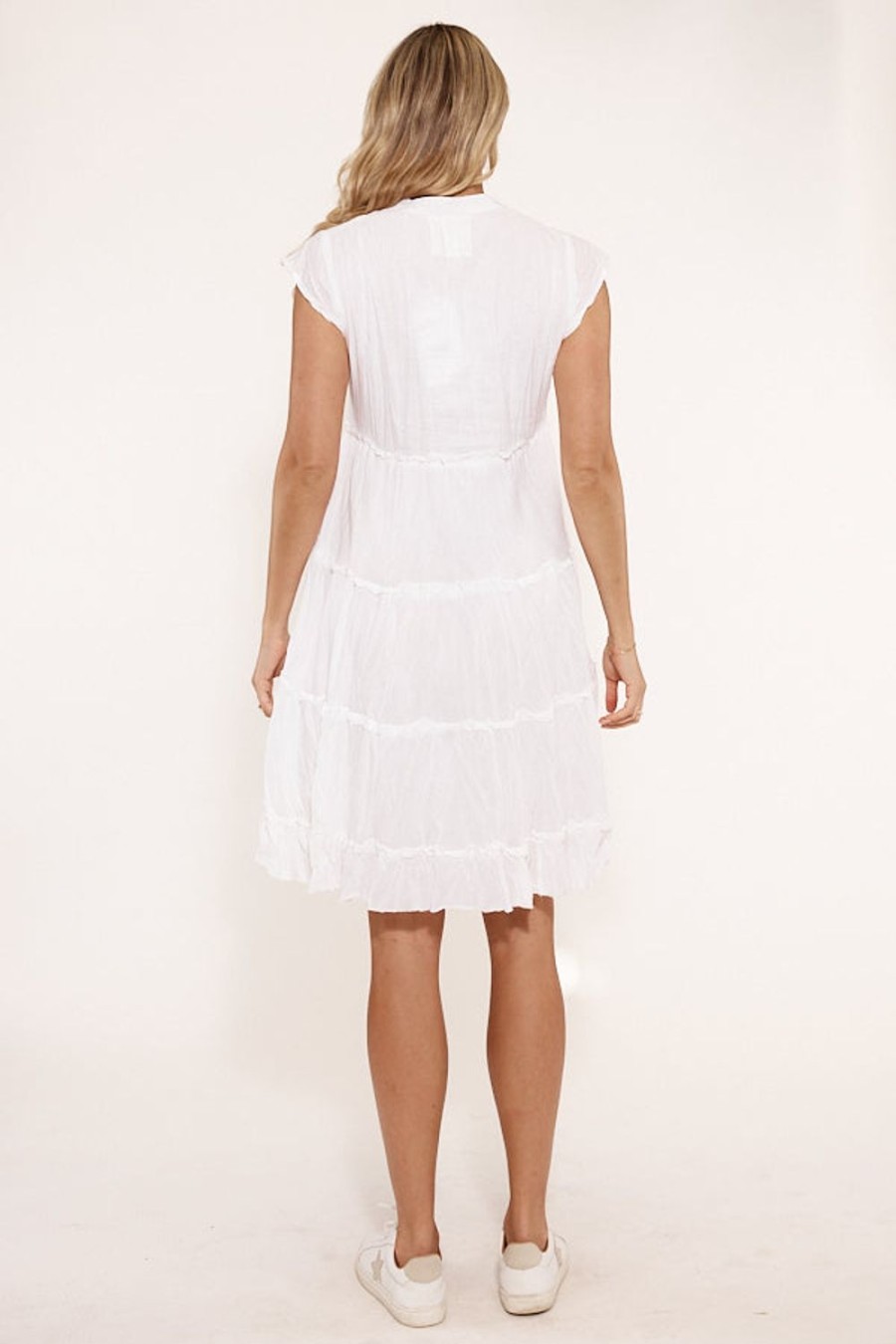 Dresses Lulalife | Lulalife Gwen Tier Dress White | Exclusive