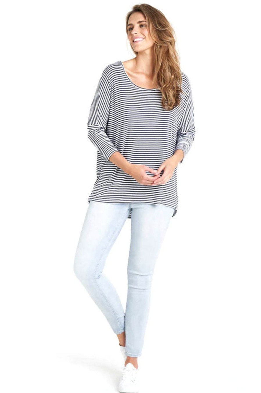 Everyday Essentials Kabana | Betty Basics | Milan 3/4 Sleeve Top Navy Stripe