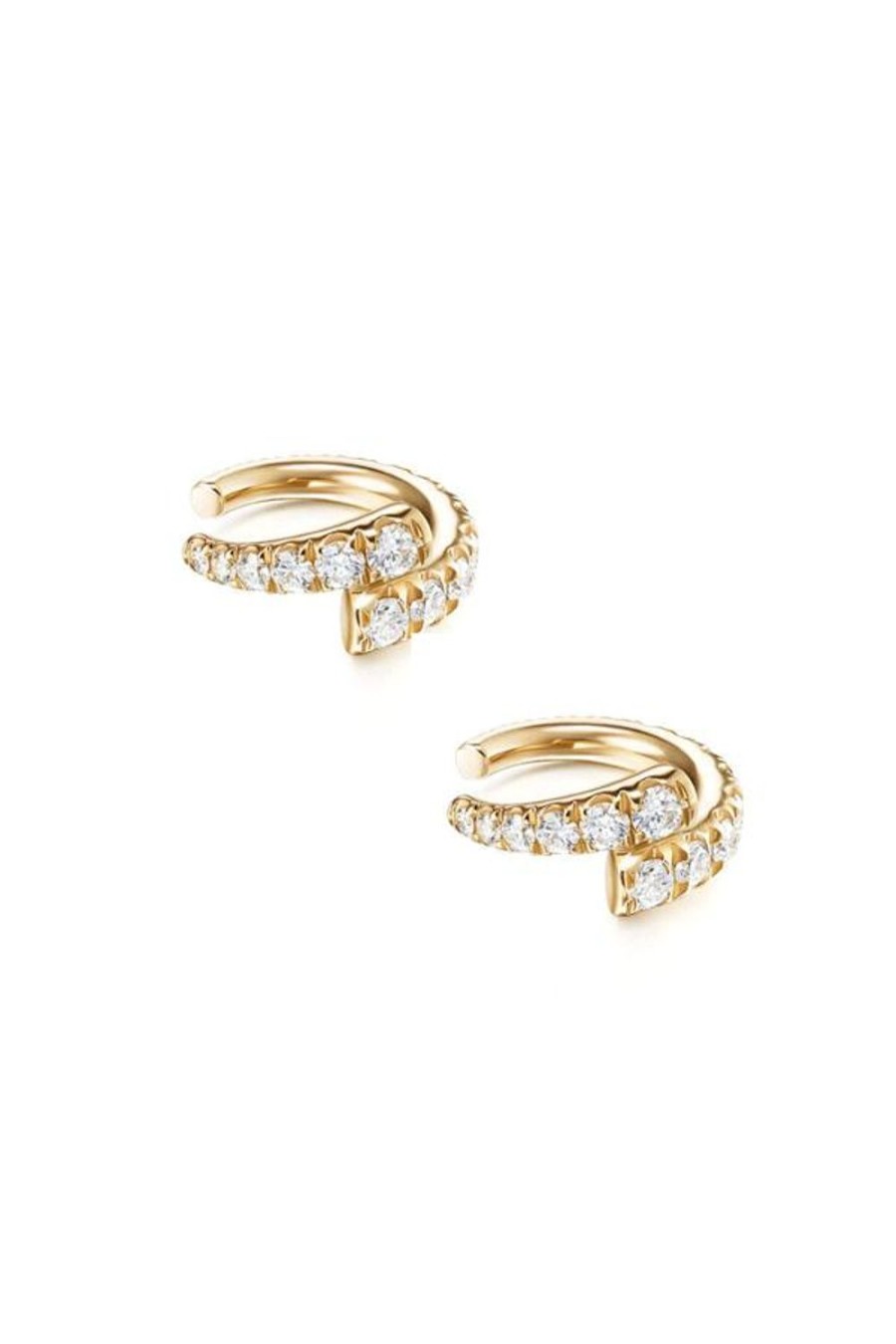 Accessories Jewellery Earrings | Jewel Citizen | Diamond Crescent Cuff Gold