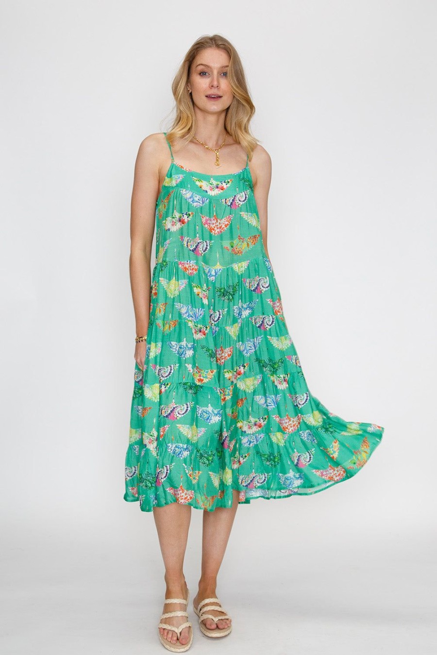 Dresses Rubyyaya | Rubyyaya Birds Of Surfers Sundress Green