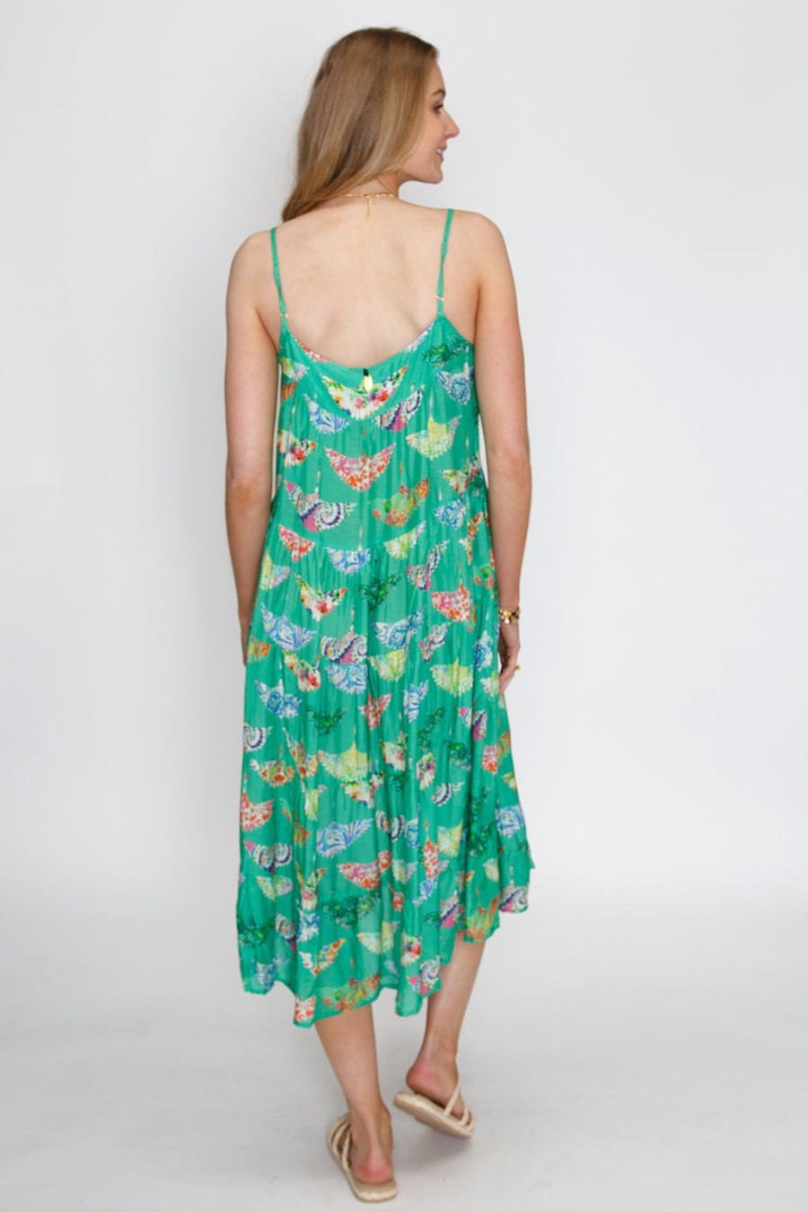 Dresses Rubyyaya | Rubyyaya Birds Of Surfers Sundress Green