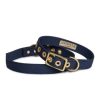 Wellness + Beauty Kabana | Medium Brass Dog Collar-Navy