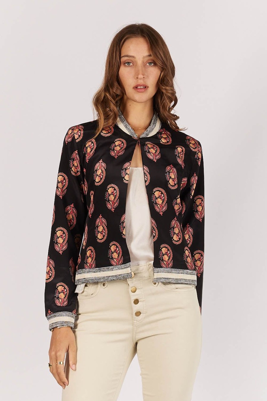 Tops Rubyyaya | Rubyyaya Paisley Jacket Black