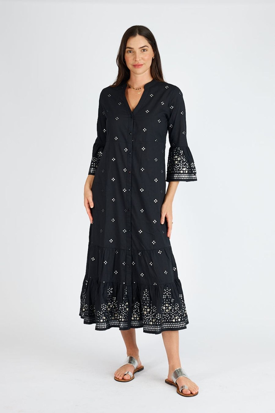 Dresses Lulasoul | Lulasoul Madden Buttoned Midi Black