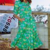 Dresses Rubyyaya | Rubyyaya Birds Of Surfers Maxi Green