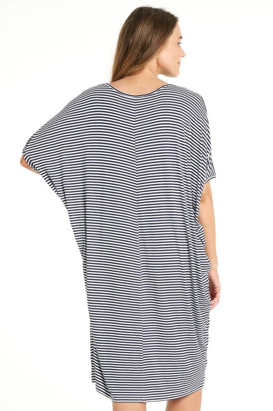 Everyday Essentials Kabana | Betty Basics | Maui Dress Navy Stripe