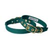 Wellness + Beauty Kabana | Large Brass Dog Collar-Forest Green