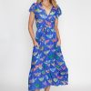 Dresses Rubyyaya | Rubyyaya Birds Of Surfers Wrap Blue