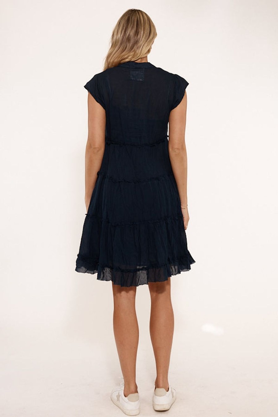 Dresses Lulalife | Lulalife Gwen Tier Dress Navy | Exclusive