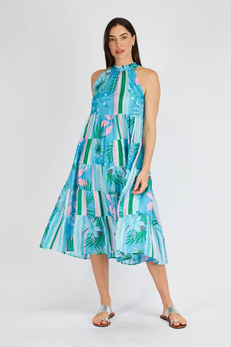 Dresses Lulalife | Lulasoul Mariah Tiered Halter Lagoon