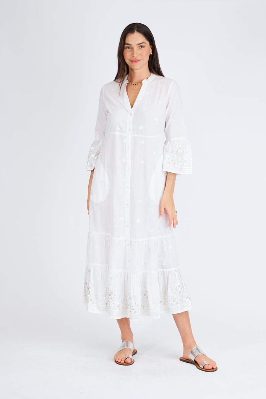 Dresses Lulasoul | Lulasoul Madden Buttoned Midi White