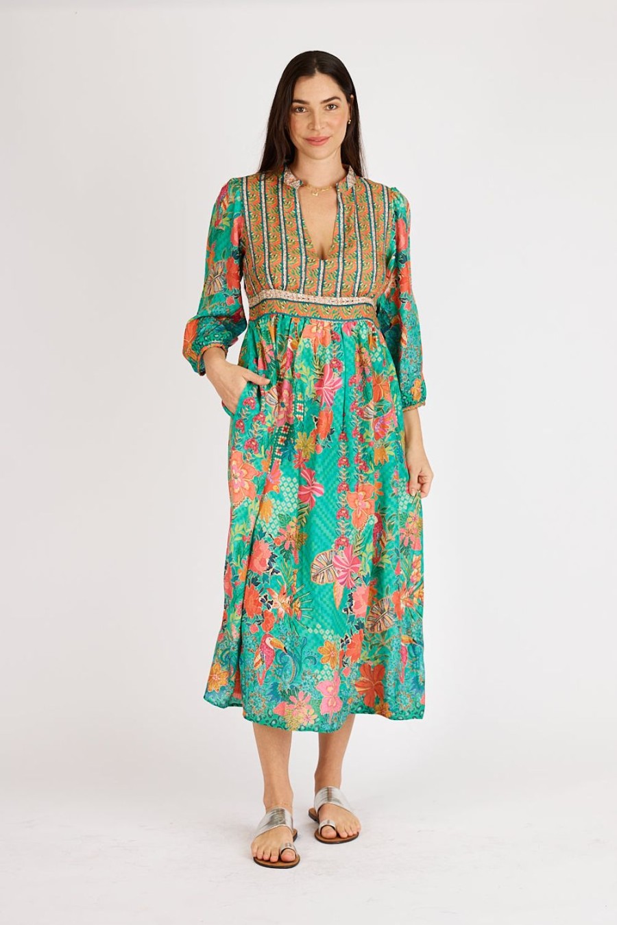 Dresses Lulasoul | Lulasoul Eastern Empire Midi Emerald