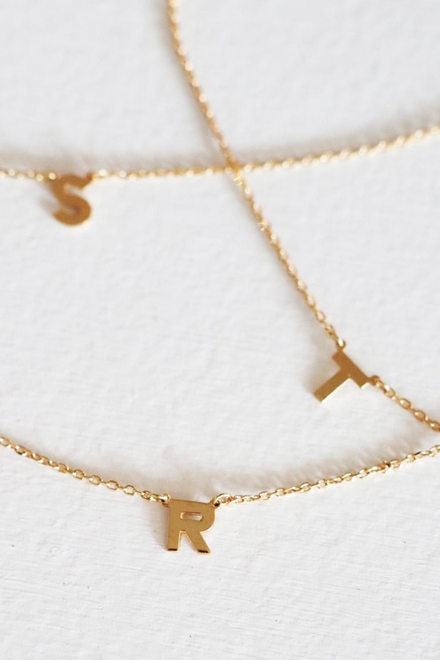 Accessories Kabana Necklaces | Initial Letter Necklace Gold